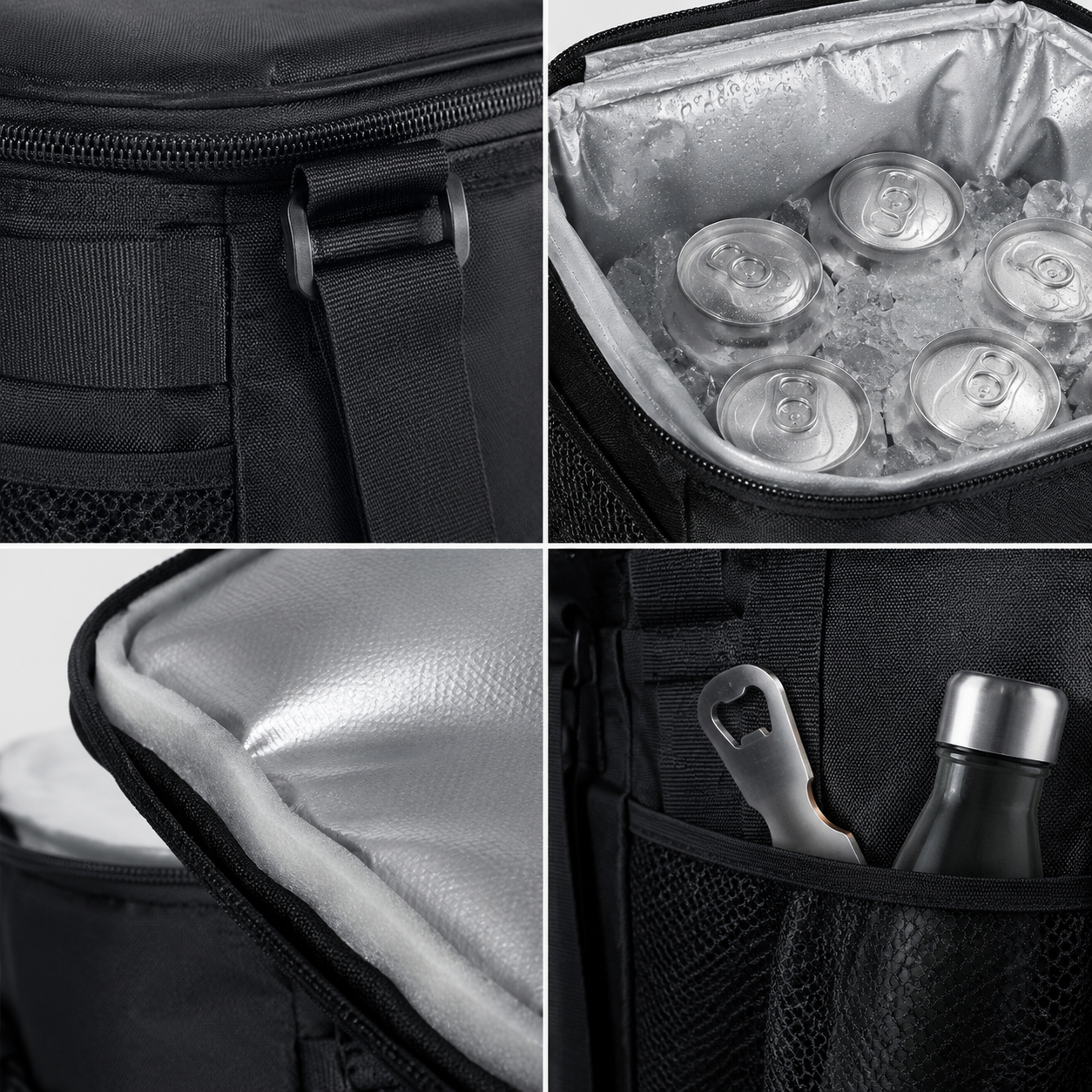 Soft Cooler Bag 30-can insulation and build detail